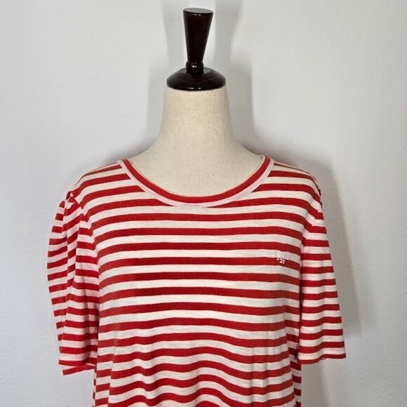 LAUREN RALPH LAUREN striped tie front t-shirt  Sz L - Picture 2 of 9